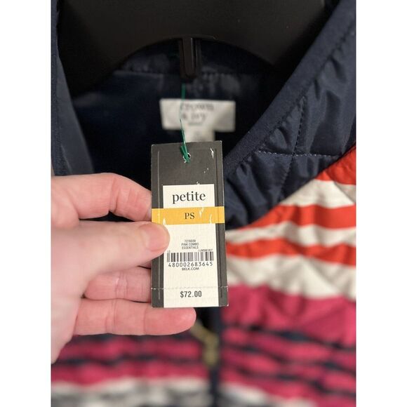 Crown & Ivy Women's Vest Blue Striped Size PS - Picture 4 of 7